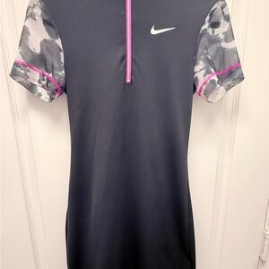 Nike Black Dress with Gray Camo Sleeves and Pink Accents